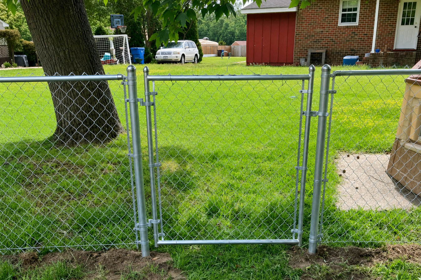 Chain link fence installation