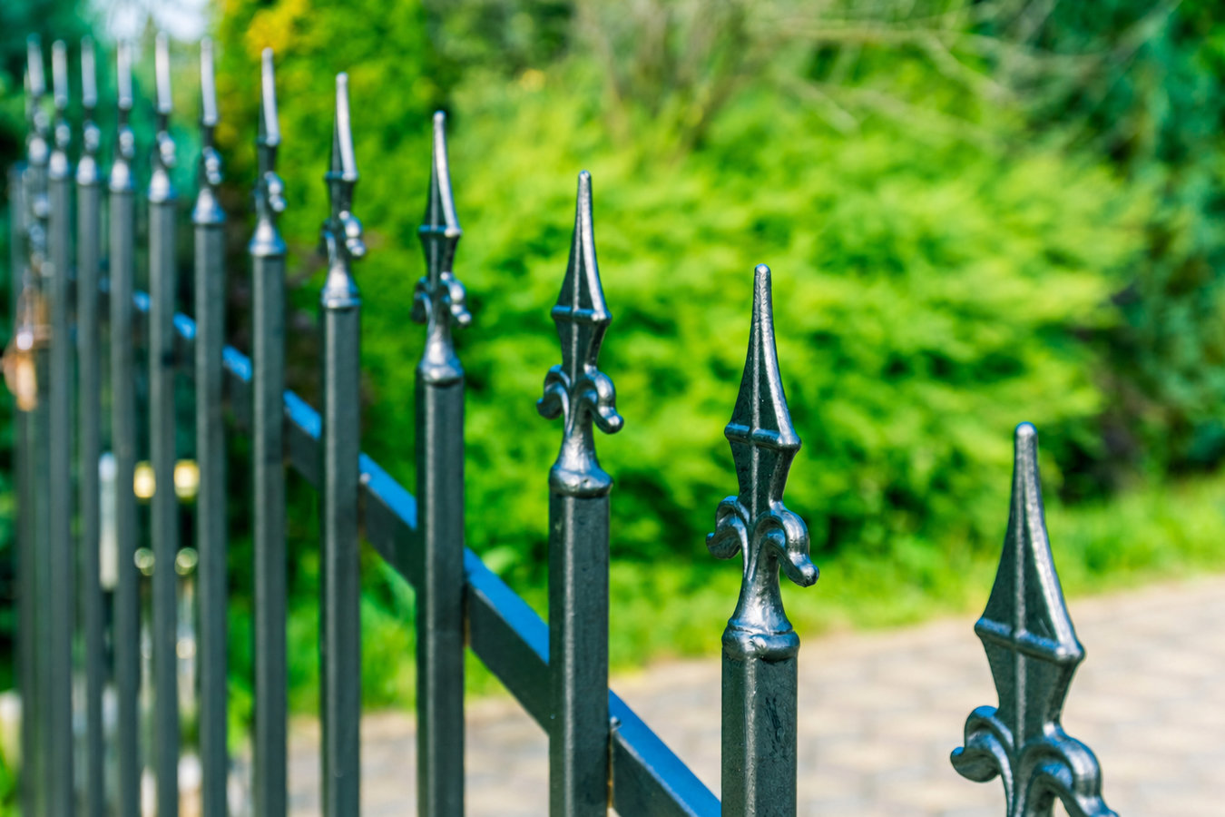 Ornamental iron fence installation